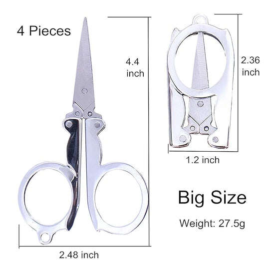 Measurement chart of a pair of scissors with dimensions and weight displayed.