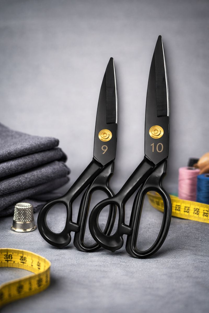 Heavy Duty Tailoring Scissors Combo Set 9” & 10” – Professional Fabric Cutting & Sewing Shears