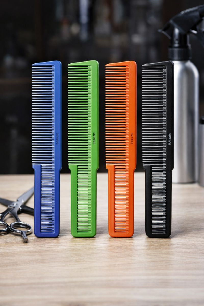 Professional Carbon Fiber Hair Cutting Comb Set | Anti-Static Barber & Salon Combs (Pack of 4)
