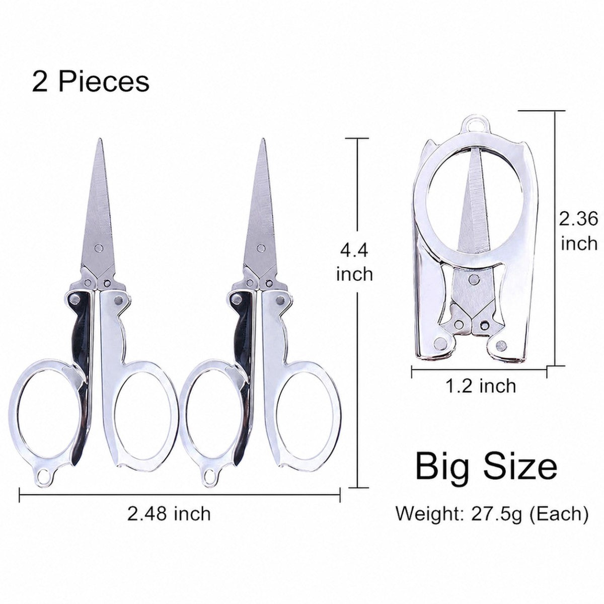 Stainless Steel Folding Portable Travel Scissors – Foldable Cutter for Paper, String, Craft & Daily Use