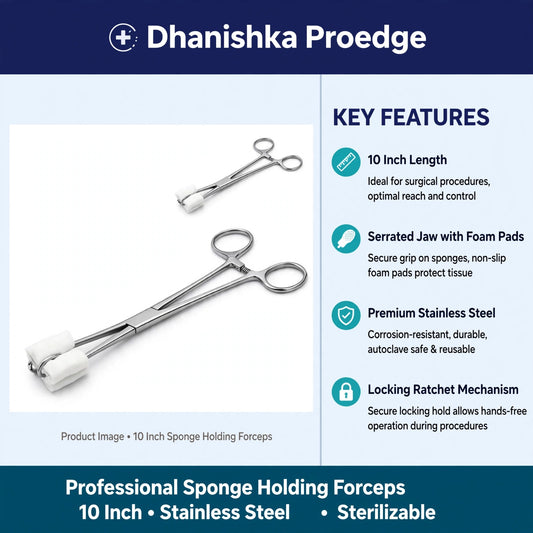 Dhanishka Proedge Allis Tissue Forceps 8" | Stainless Steel