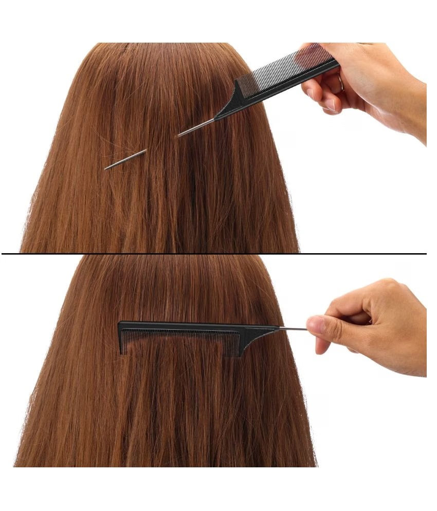 Professional Rat Tail Comb – Pack of 2 4 or 6 | Carbon Anti-Static Sectioning Comb for Salon & Styling Use