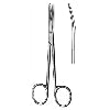 A pair of stainless steel surgical forceps with circular finger rings, shown alongside a separate curved metal instrument on a plain white background.