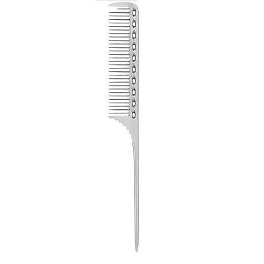 Professional Stainless Steel Tail Comb Set Barber Hair Cutting Comb Carbon Fiber Styling Comb Fine Tooth Salon Comb for Hair Styling Grooming