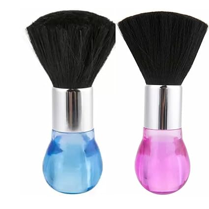 Professional Salon Duster Brush – Soft Neck & Hair Cleaning Brush (Pink / Blue)