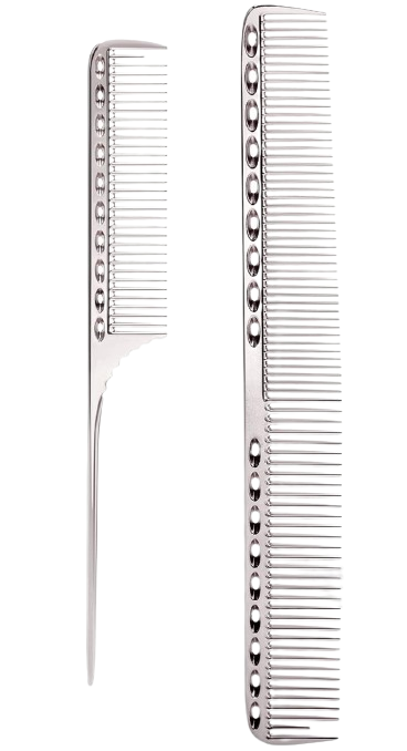 Professional stainless steel barber tail comb set for salon hair styling