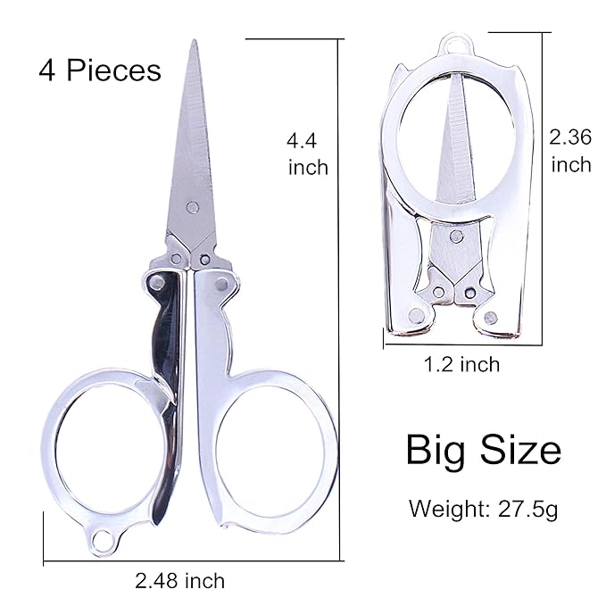 Stainless Steel Folding Portable Travel Scissors – Foldable Cutter for Paper, String, Craft & Daily Use