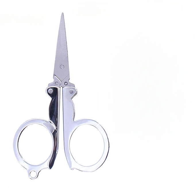 Stainless Steel Folding Portable Travel Scissors – Foldable Cutter for Paper, String, Craft & Daily Use