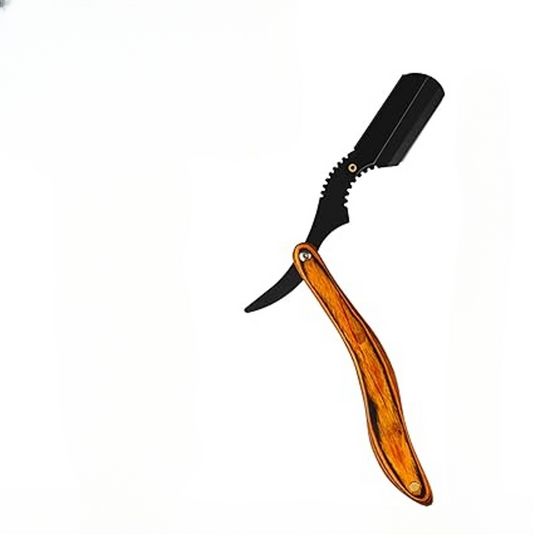 DHANISHKA Crocodile-Shape Folding Barber Razor 6" – Wooden Handle Straight Shaving Razor