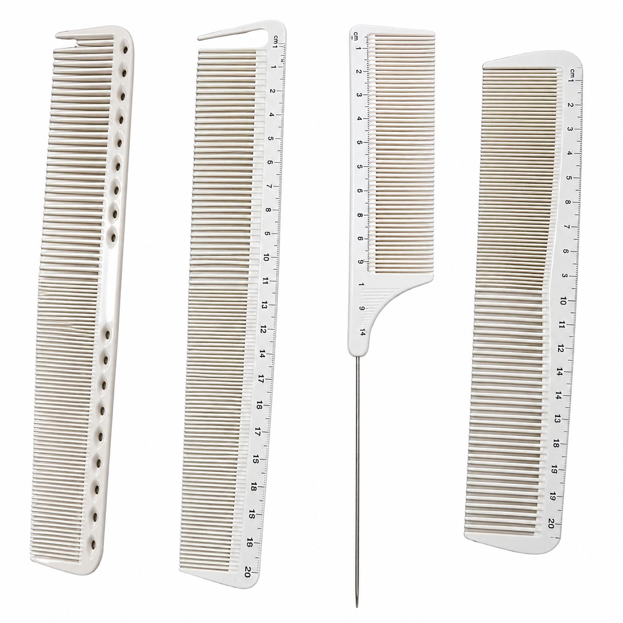 Professional Salon Cutting Comb Set with Measuring Scale | Anti-Static Barber Hair Comb Kit for Styling & Hair Cutting