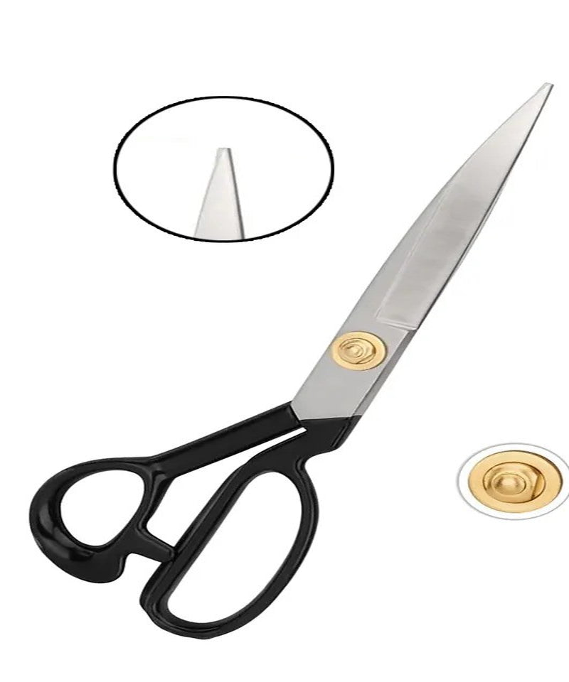 Professional Silver Tailoring Scissors – 11″ Heavy Duty Fabric Cutting Scissor for Tailors & Designers