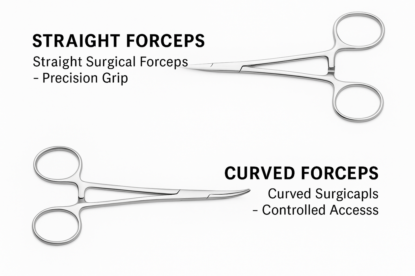 DHANISHKA Straight & Curved Precision Forceps Combo 7 Inch – Stainless Steel
