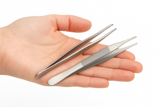 Straight & Toothed Precision Forceps Combo 6 Inch – Pack of 2 | Stainless Steel Professional Tools