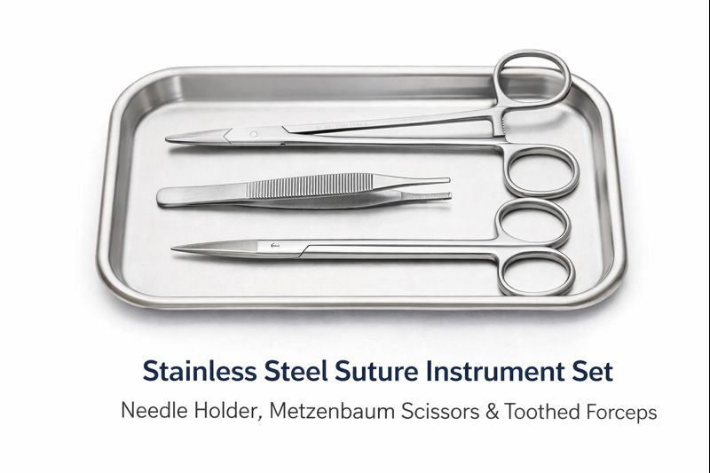Stainless Steel Precision Tool Set 7 Inch – Scissors, Forceps & Holding Tool | Professional Combo