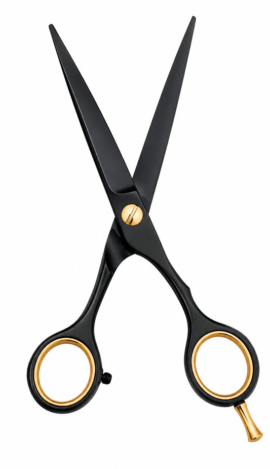 Salon Scissor 6 Inch - Professional Hair Cutting Scissor | Black Orange