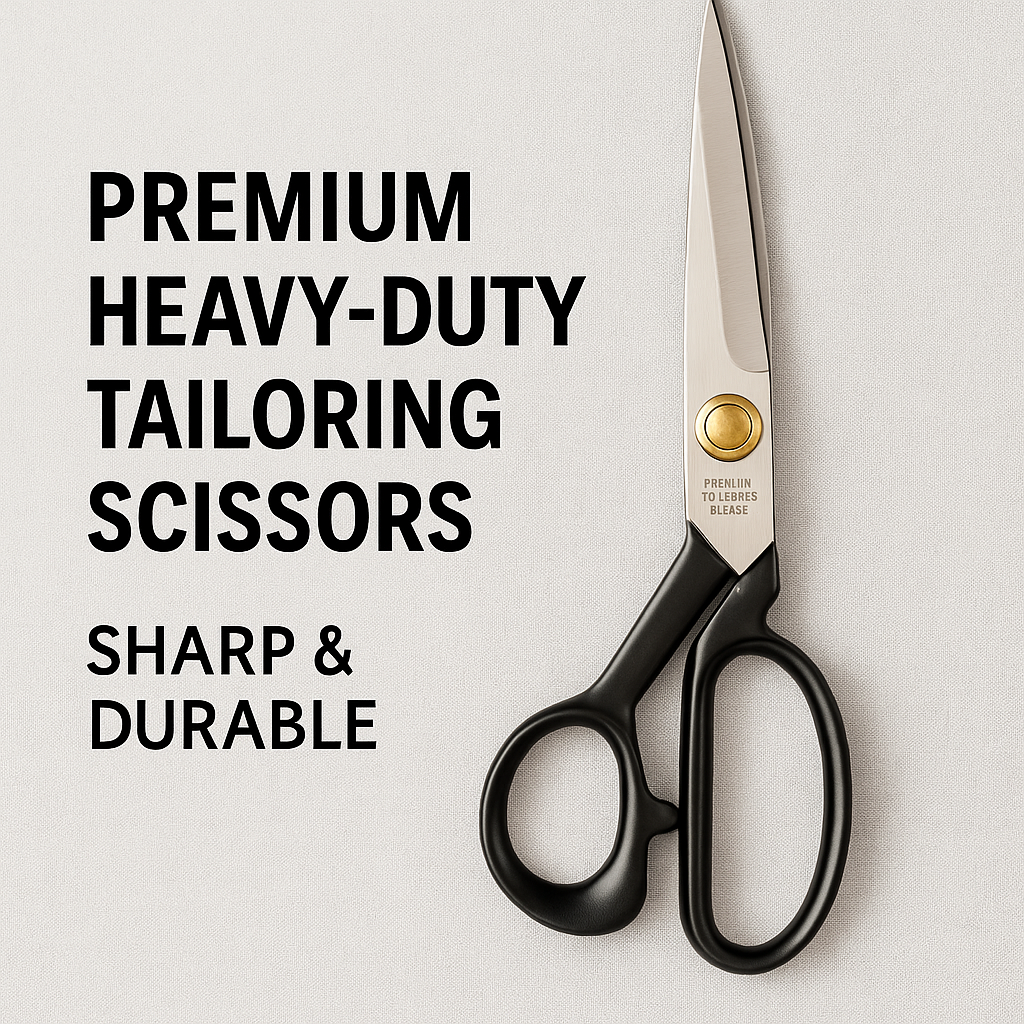 Professional Silver Tailoring Scissors – 11″ Heavy Duty Fabric Cutting Scissor for Tailors & Designers