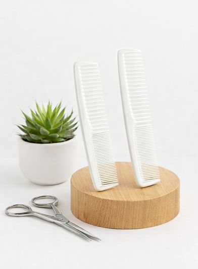 DHANISHKA Premium White Designer Grooming Comb 7 Inch | Professional Salon & Styling Comb