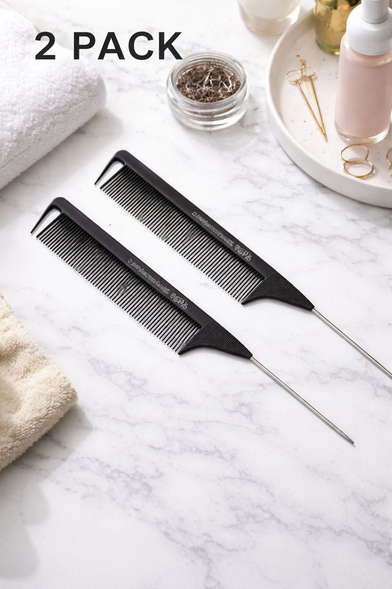 Professional Rat Tail Comb Set – Fine Tooth Sectioning Comb (2 Pack / 4 Pack)