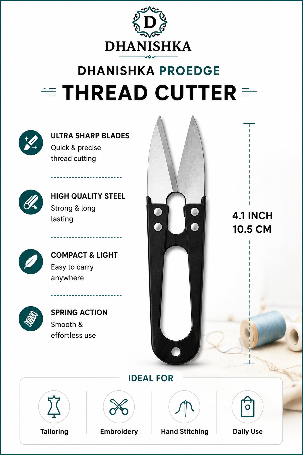 Jumbo Thread Cutter Sewing Snips – Sharp Stainless Steel Thread Clippers for Tailoring, Embroidery & Fabric Cutting Pack of 12