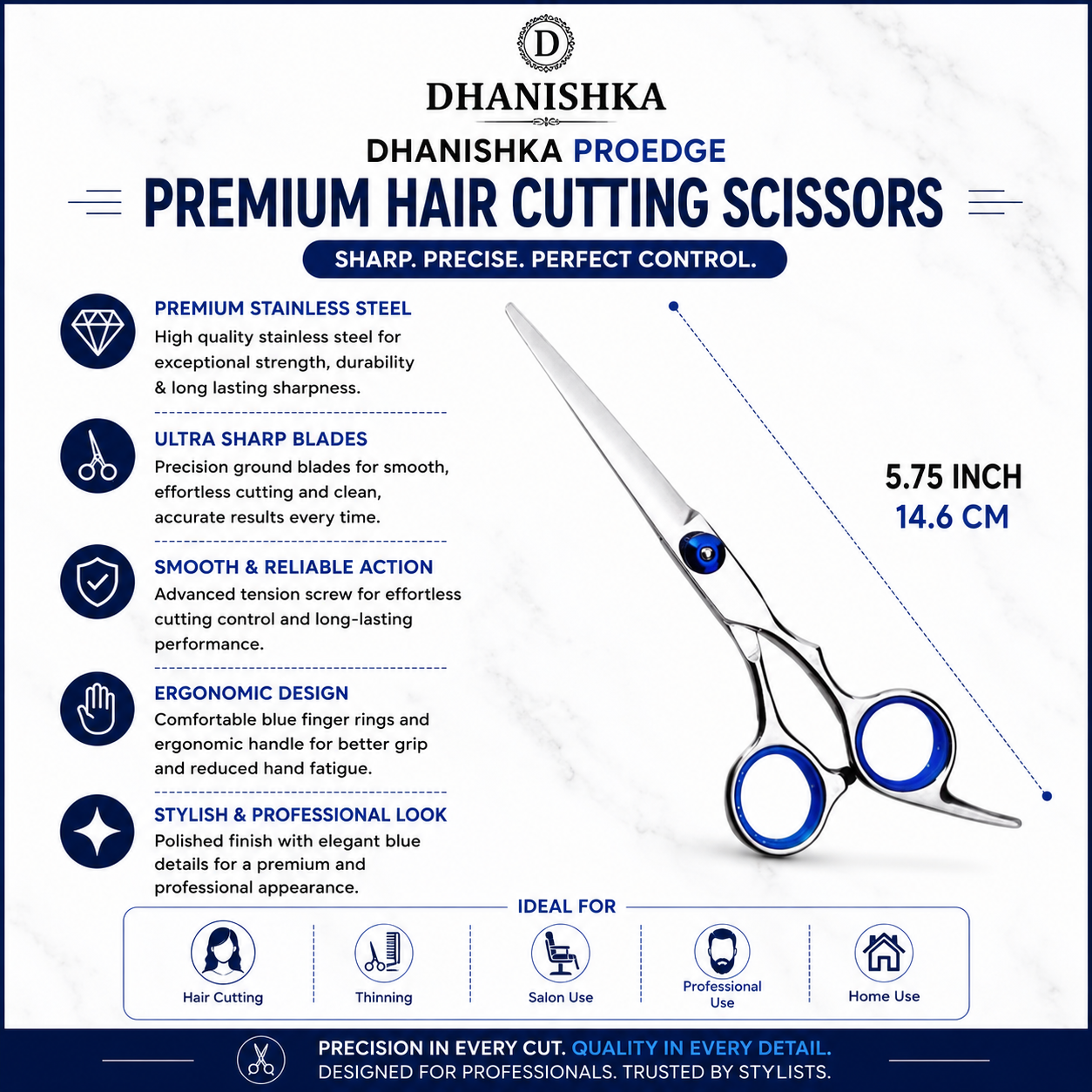 6" Professional Stainless Steel Barber Salon Hair Cutting Thinning Scissors Hairdressing Styling Set