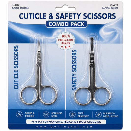 Cuticle and Safety Scissor Stainless Steel Precision Nail Grooming Scissors for Manicure and Pedicure
