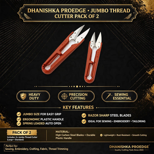 Jumbo Thread Cutters Pack of 2 |4 Stainless Steel Snips for Sewing, Embroidery, Yarn, Craft Work