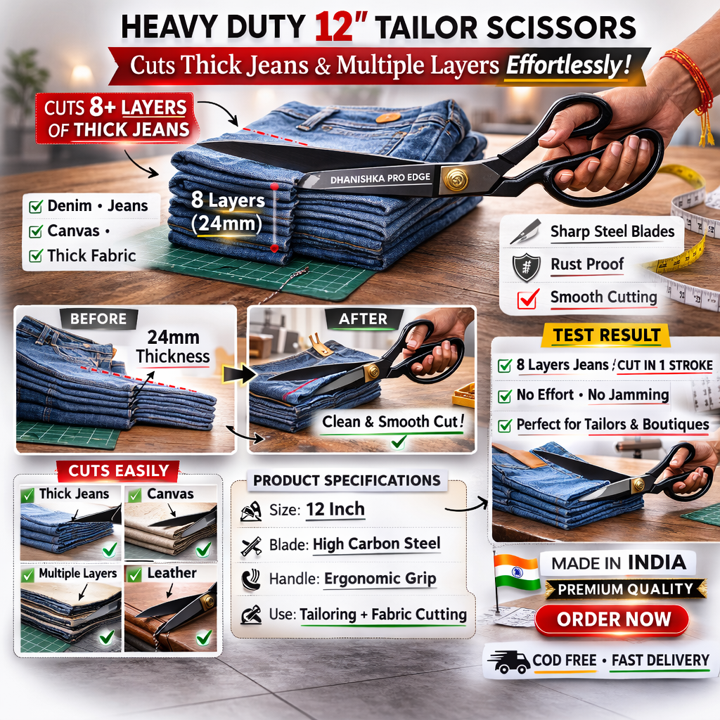 Professional Fabric Scissors, Inch Heavy Duty Sewing Scissors for Cutting Fabric, Sharp Dressmaking Scissors for Cutting Leather Crafts, Home Office, Students, Artists, Tailors