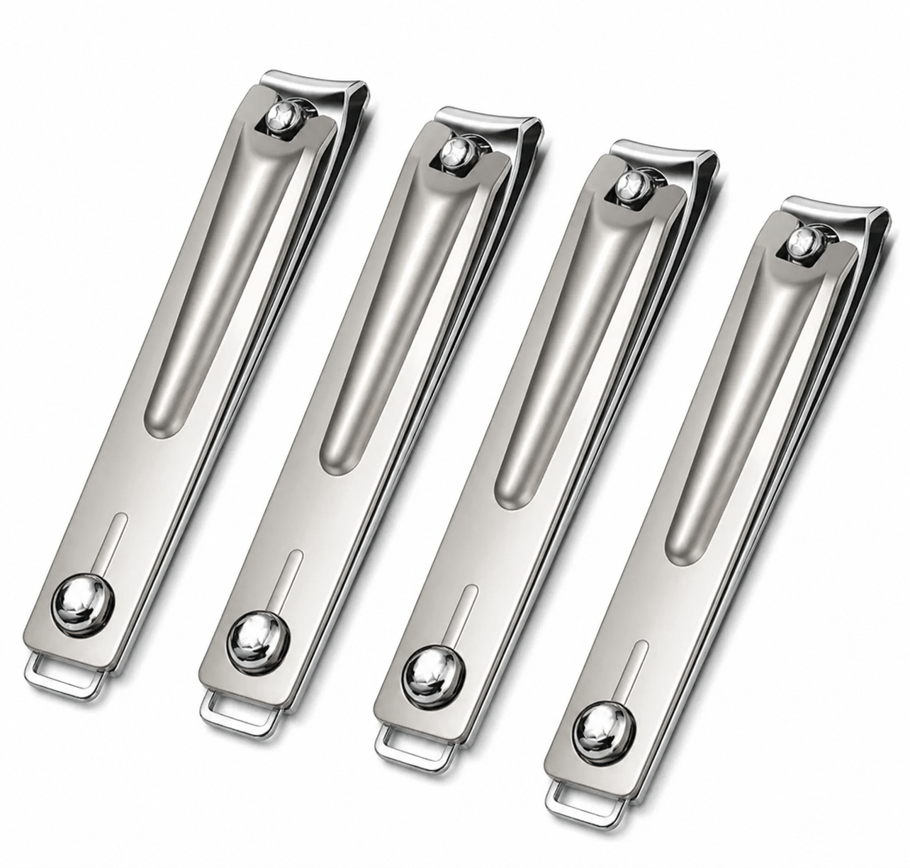Premium Stainless Steel Nail Clipper Set (Pack of 4) – Sharp & Smooth Cutting Edge, Rust-Resistant, Heavy Duty Nail Cutters for Men, Women & Family Use – Travel Friendly Grooming Kit
