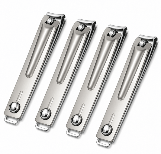Premium Stainless Steel Nail Clipper Set (Pack of 4) – Sharp & Smooth Cutting Edge, Rust-Resistant, Heavy Duty Nail Cutters for Men, Women & Family Use – Travel Friendly Grooming Kit