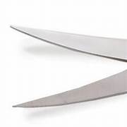 Close-up of a pair of scissors with a white background