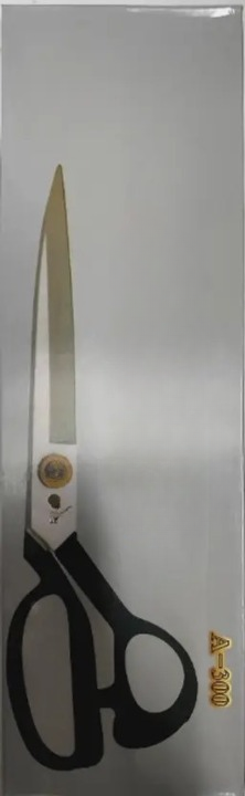 Pair of scissors with black handles on a white background