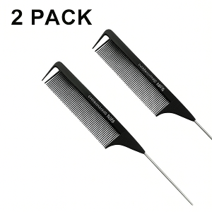 Two black hair combs with a white background and '2 Pack' text above them.