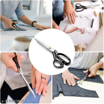 Professional Silver Tailoring Scissors – 10″ Heavy Duty Fabric Cutting Scissor for Tailors & Designers