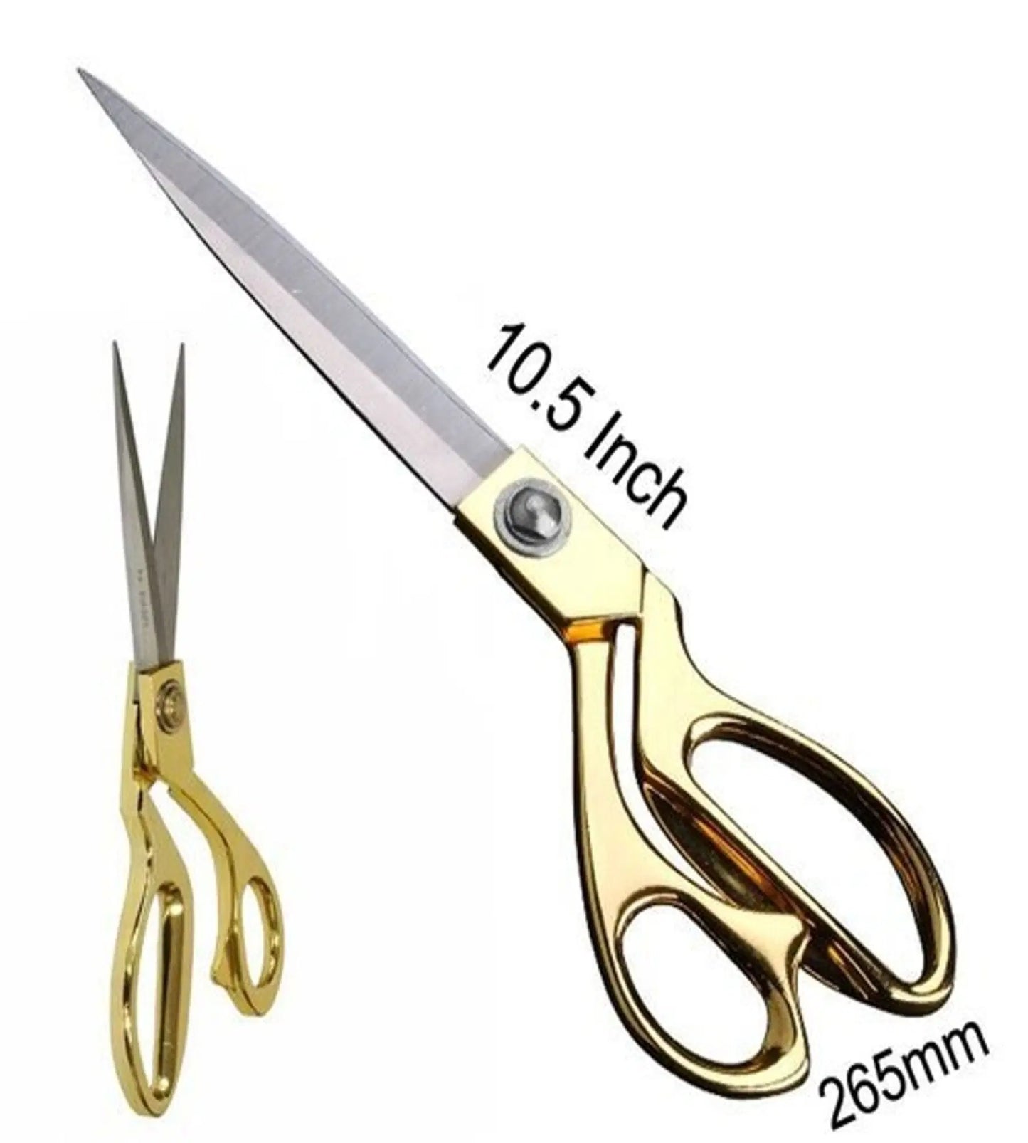 Professional Golden Steel Tailoring Scissors 10.5" – Heavy Fabric Cutting Scissor for Tailors & Designers
