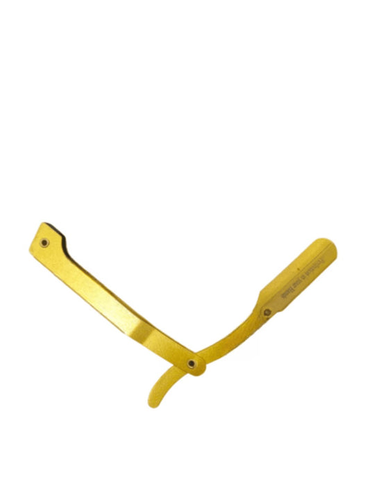 Golden Professional Straight Razor Ustra for Men | Elegant Barber Shaving Razor | Reusable Folding Beard Shaper & Salon Grooming Tool