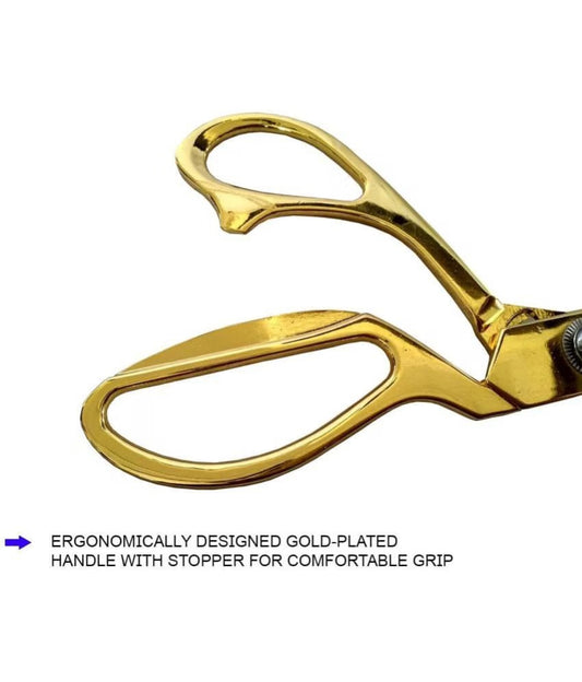 10.5 Inch Heavy Duty Tailoring Scissors for Fabric Cutting – Golden Brass Handle Professional Shears