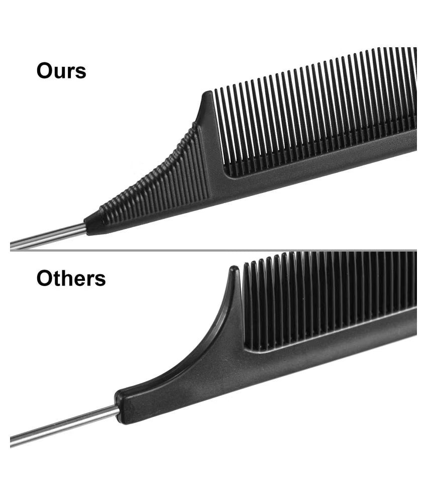 Professional Rat Tail Comb – Pack of 2 4 or 6 | Carbon Anti-Static Sectioning Comb for Salon & Styling Use