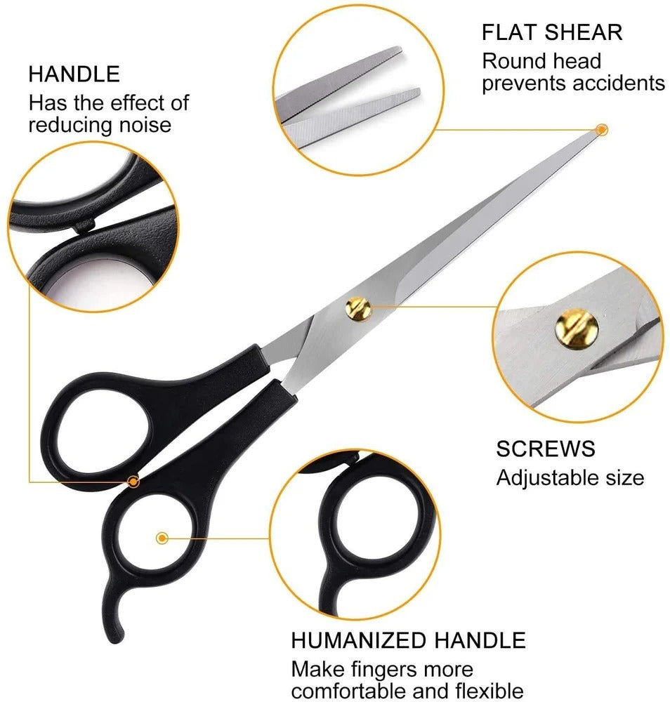 6.5 Inch Professional Hair Cutting Scissors – Stainless Steel Salon Shears (Black) | Dhanishka
