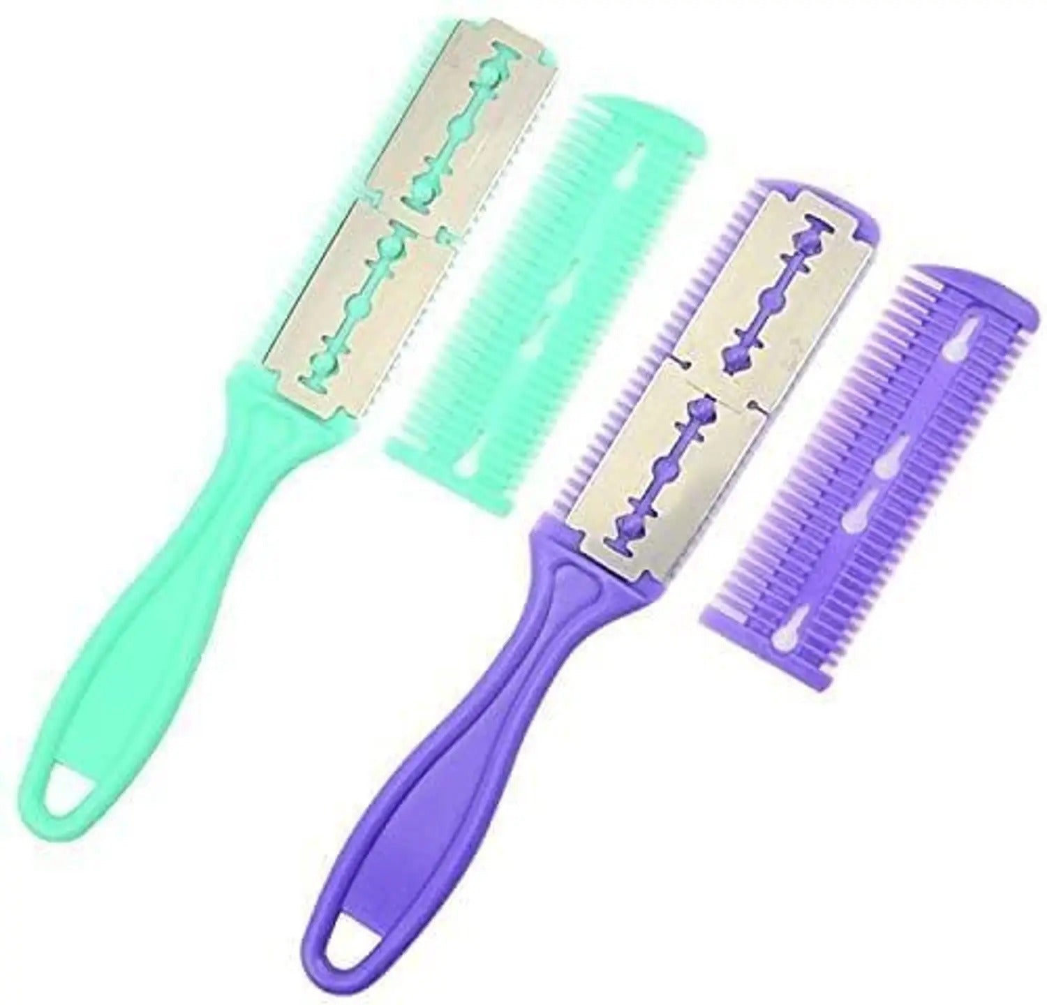 Salon razor comb set for hairstyling and texturizing hair