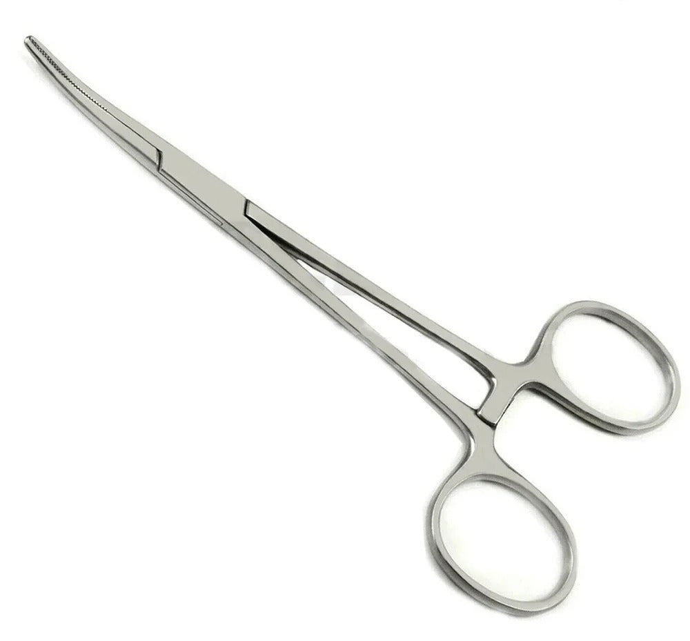 DHANISHKA Straight & Curved Precision Forceps Combo 7 Inch – Stainless Steel