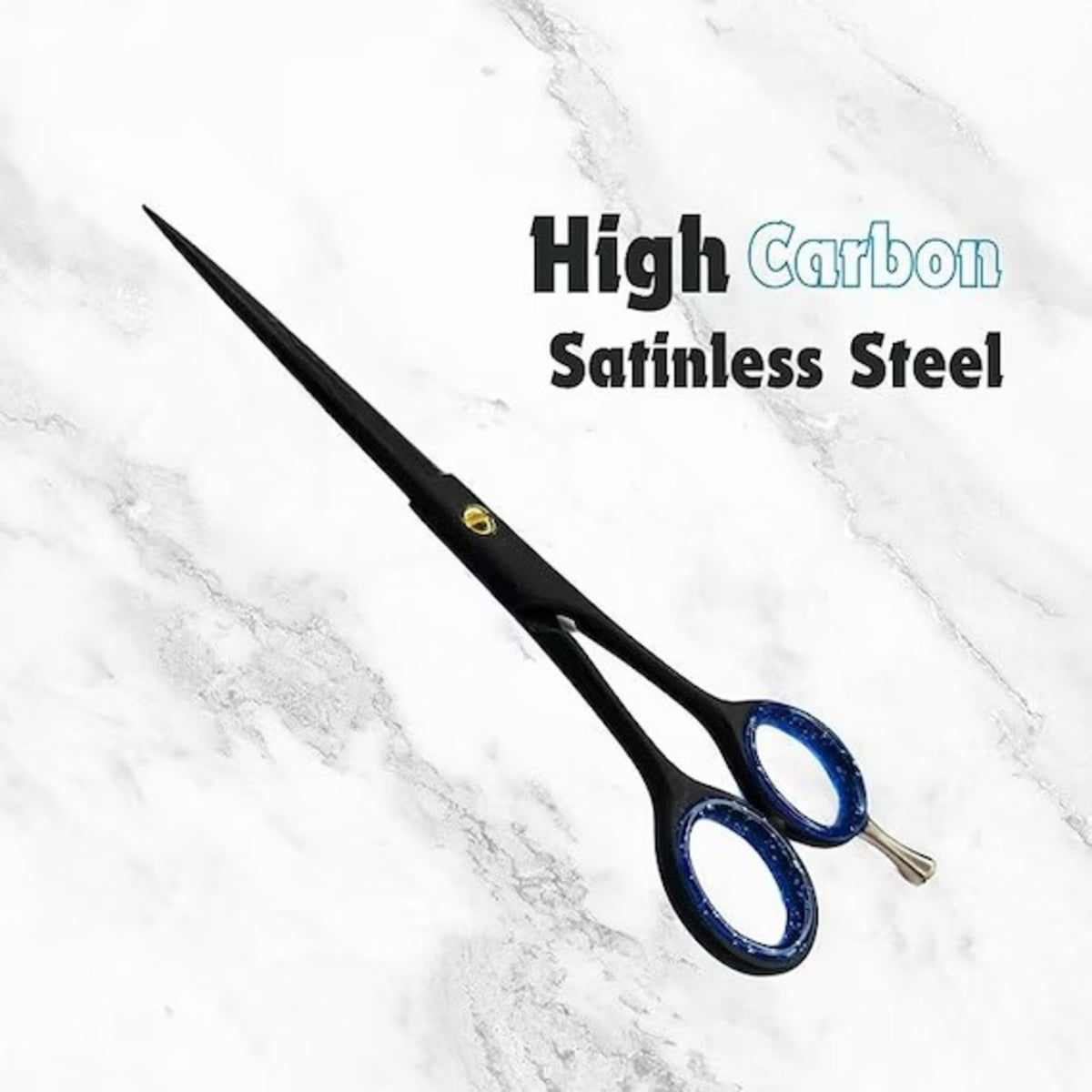 Black Blue Barber Scissor 6.5 Inch - Professional Gents Cutting