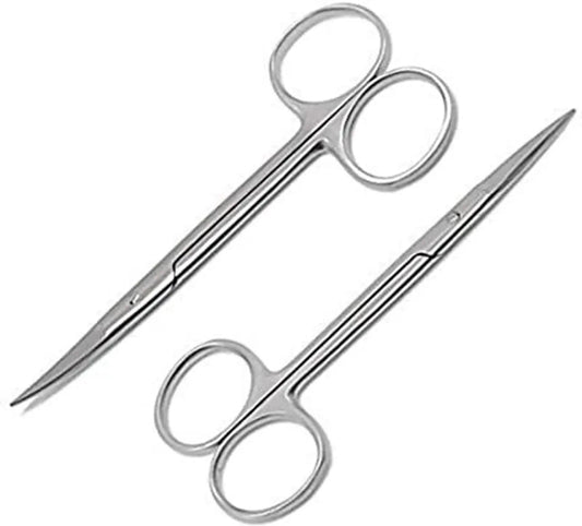 Iris Straight Surgical Scissor Stainless Steel Medical Instrument with Sterile Surgical Tray Prop

