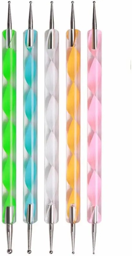 Professional Nail Art Dotting & Painting Tools Set – 8 Pieces Double-Ended Dotting Pens & Fine Detail Brushes for Nail Design, Mandala & DIY Crafts